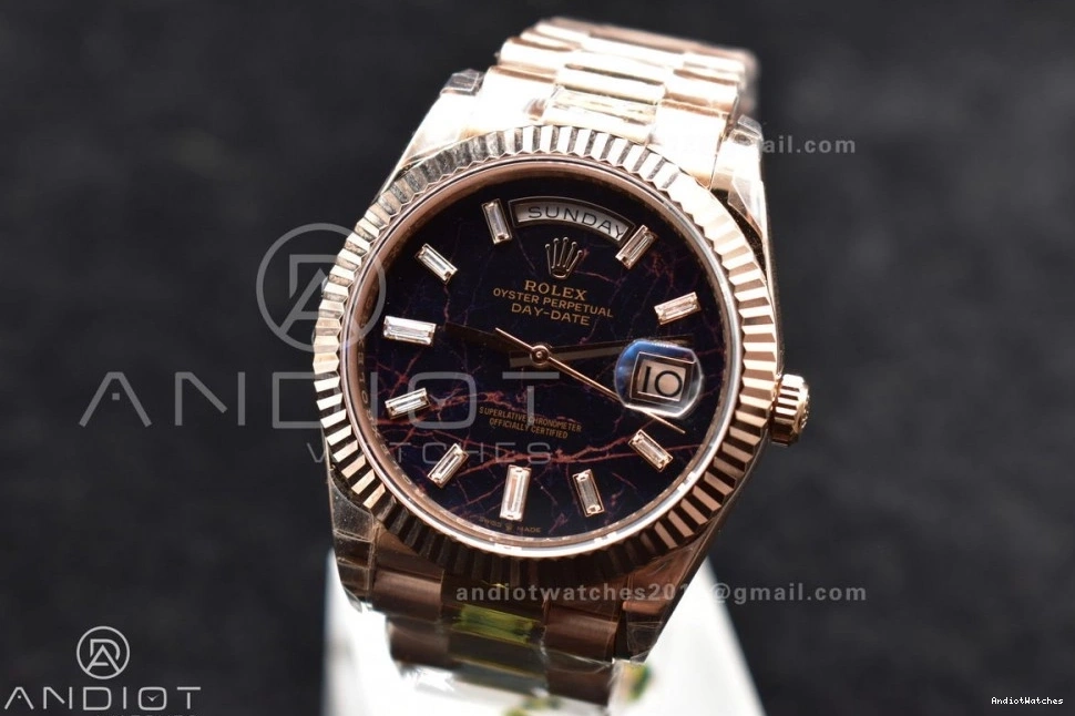 402 DayDate Steel A President RG Dial Crystal 40 Meteorite on Bracelet Markers SmartChoice 316L TWF 0520
